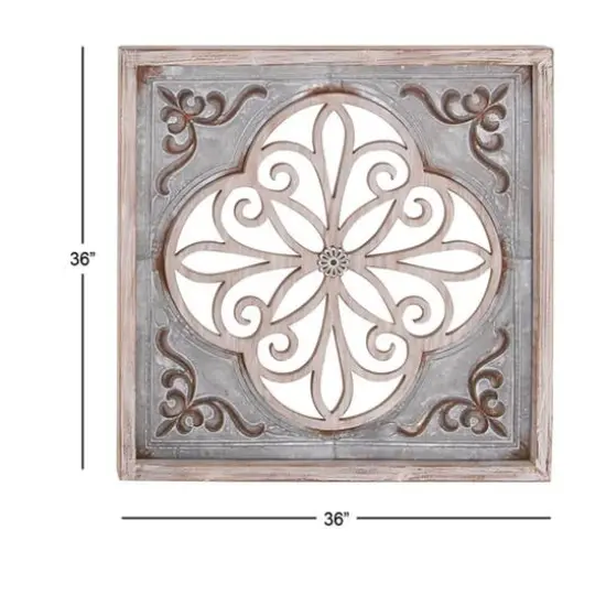 Gray Wood & Metal Farmhouse Wall Decoration {6}