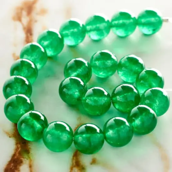 Green Dyed Quartzite Round Beads, 10mm by Bead Landing&trade; {3}