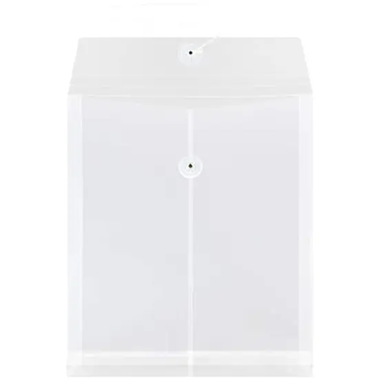 JAM Paper Letter Size Plastic Envelopes with Button & String Tie Closure, 12ct. Clear {4}