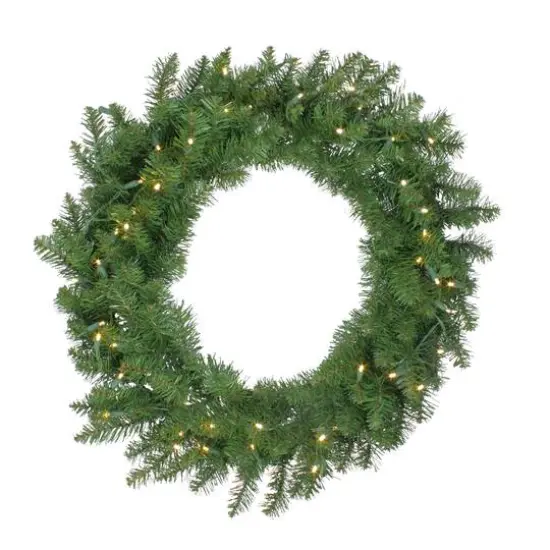 30" Pre-Lit Buffalo Fir Artificial Wreath, Warm White LED Lights {4}