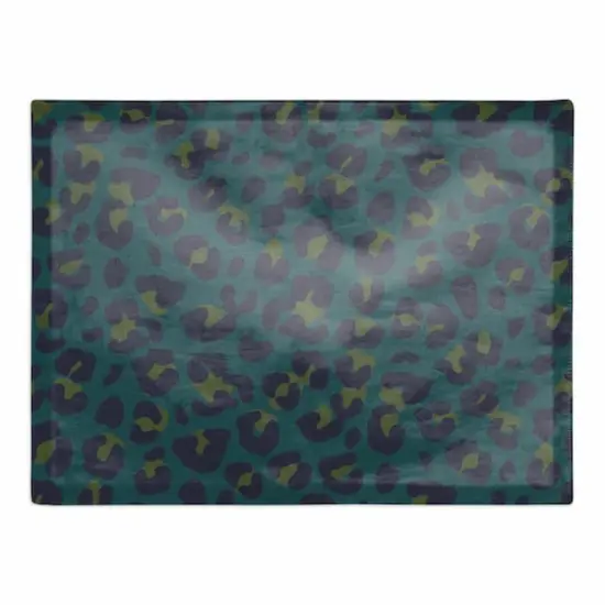 Leopard Cotton Twill Placemat Blue {1}
