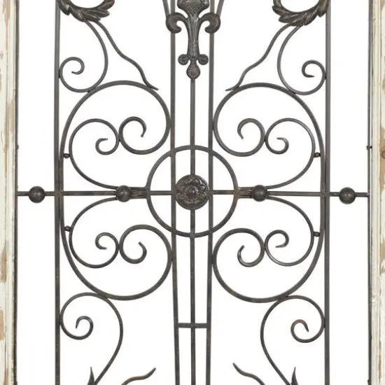 51" White Metal Rustic Ornamental Wall Decor {5}