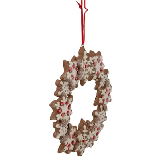 5" Gingerbread Snowflake Wreath Ornament {3}