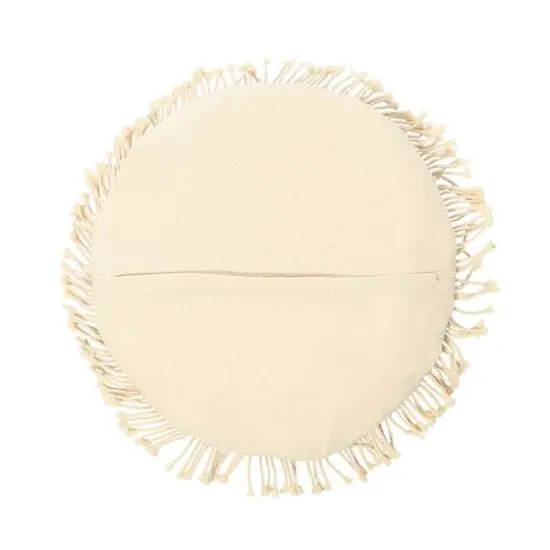 Hello Honey&reg; Natural & Brown Hand-Woven Cotton & Jute Macram&eacute; Pillow with Fringe {6}