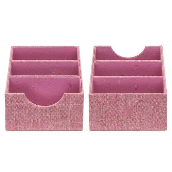 Household Essentials 3-Compartment Drawer Organizers, 2ct. Pink {8}