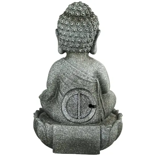 22" Buddha in Sukhasana Pose Outdoor Garden Water Fountain {7}