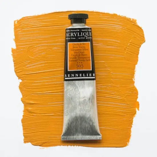 Sennelier Extra Fine Artists' Acrylic Paint, 60mL 505 Transparent Yellow Iron Oxide S2 {4}