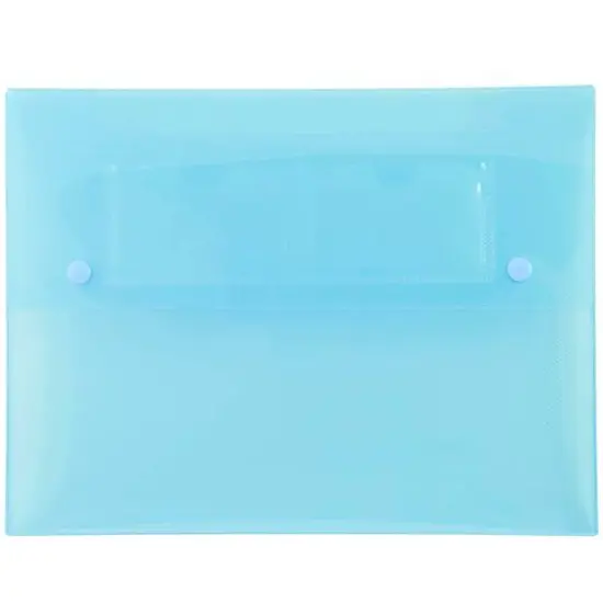 JAM Paper 9.5" x 12.5" Plastic Portfolio with Two Button Snap Closure Purple {2}