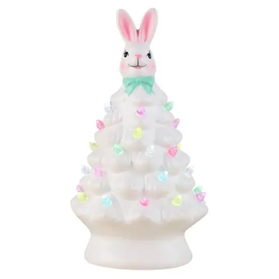Mr. Cottontail White 8" Ceramic Easter Bunny Tree {1}