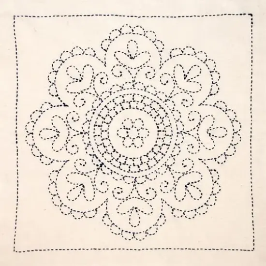 Sashiko World Hungary Rose Medallion Stamped Embroidery Kit {1}