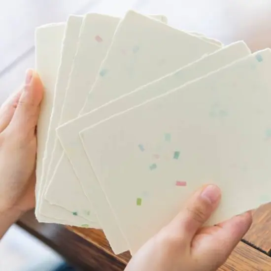 Awagami Thick Infused Handmade Postcards, 10ct. Confetti Colors {5}