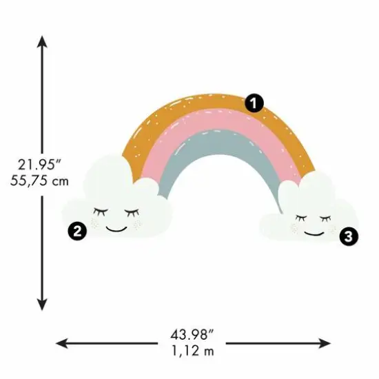 RoomMates Rainbow & Hearts Peel & Stick Giant Wall Decals {4}