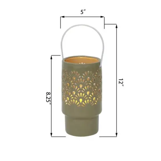 Flora Bunda&reg; 8" LED Shell Ceramic Lantern {3}