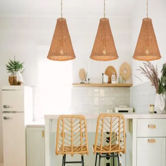 Hello Honey&reg; Rattan Taper Pendant Light Natural {12}