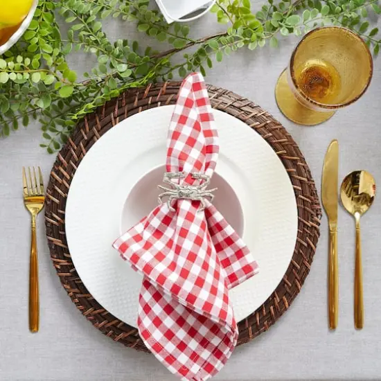 DII&reg; Tango Red Gingham Check Cloth Dinner Napkins, 6ct. {5}