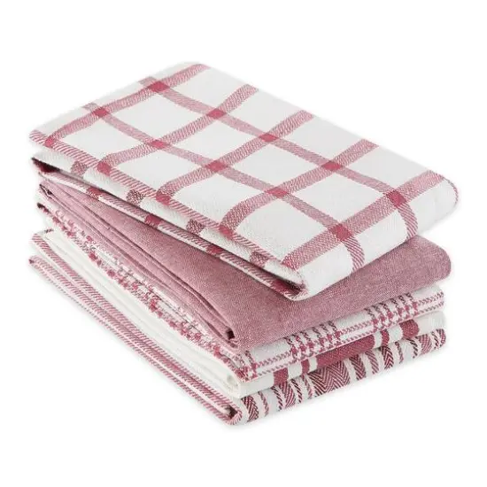DII&reg; Assorted Wine Woven Dishtowel (Set of 5) {4}