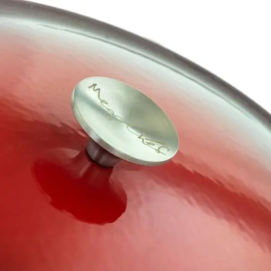 MegaChef 7qt. Red Oval Enameled Cast Iron Casserole {8}