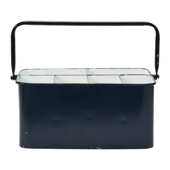 Hello Honey&reg; 6-Compartment Metal Caddy with Handle Navy {5}