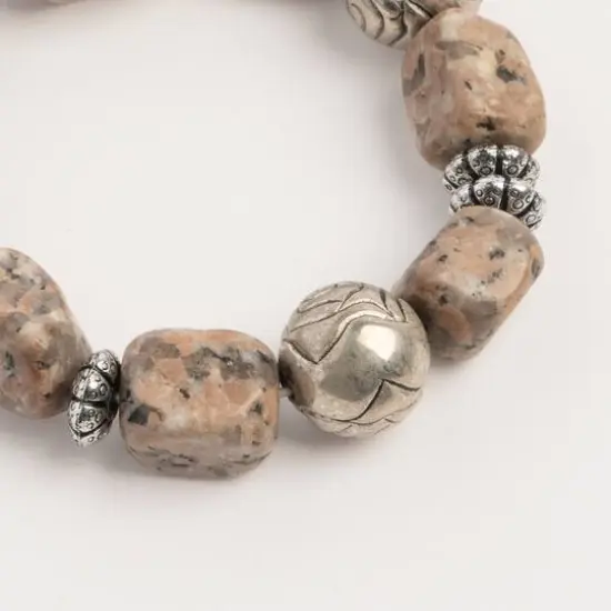 John Bead Jasper No.83 Natural Stone Stretch Bracelet {3}
