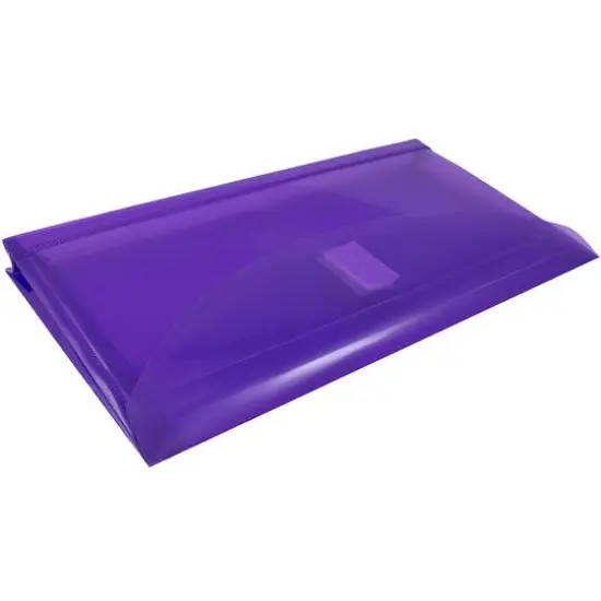 JAM Paper 5.25" x 10" Plastic Hook & Loop Closure Envelopes, 12ct. Purple {6}