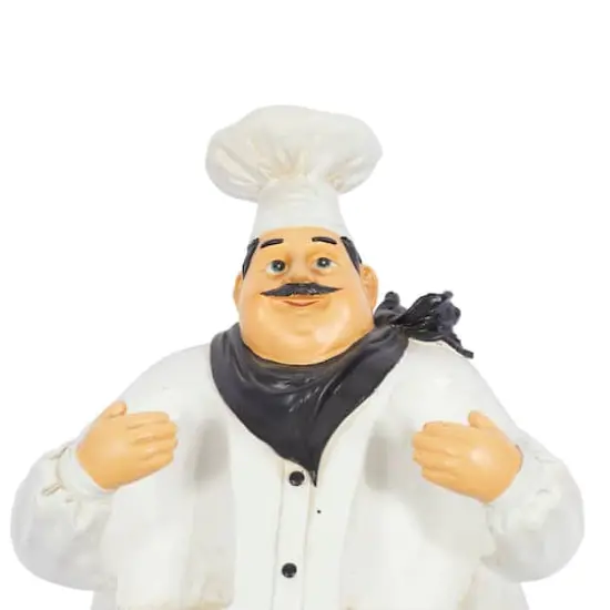 24" White Polystone Traditional Chef Sculpture {7}