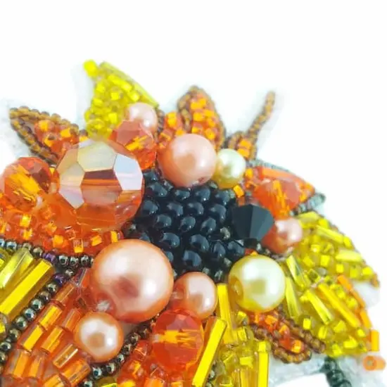 Crystal Art Beadwork Kit For Creating Broоch Sunflower {4}