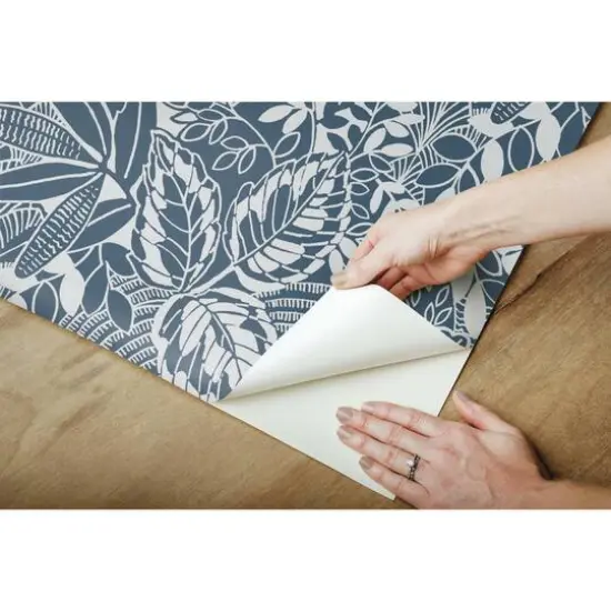 RoomMates Vintage Batik Jungle Peel & Stick Wallpaper Blue/White {9}