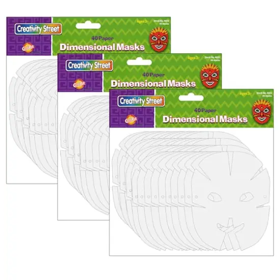 3 Packs: 40 ct. (120) Creativity Street&reg; Die-Cut Dimensional Paper Masks {1}