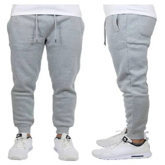 Galaxy by Harvic Men's Fleece-Lined Jogger Sweatpants Heather Gray {1}