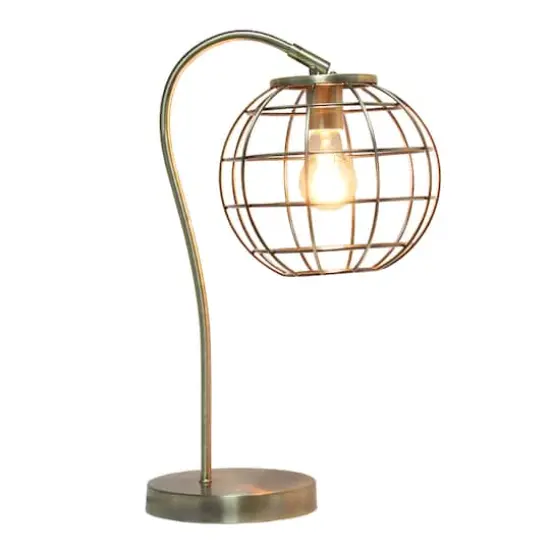 Lalia Home 20" Arched Metal Cage Table Lamp Antique Brass {3}
