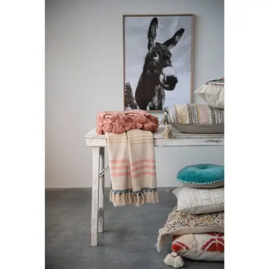 Hello Honey&reg; Yellow & Pink Striped Recycled Throw {5}