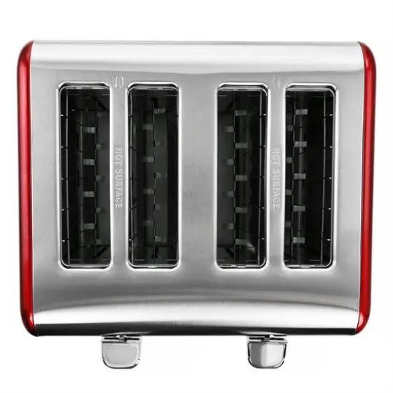 MegaChef Red 4 Slice Toaster in Stainless Steel {9}