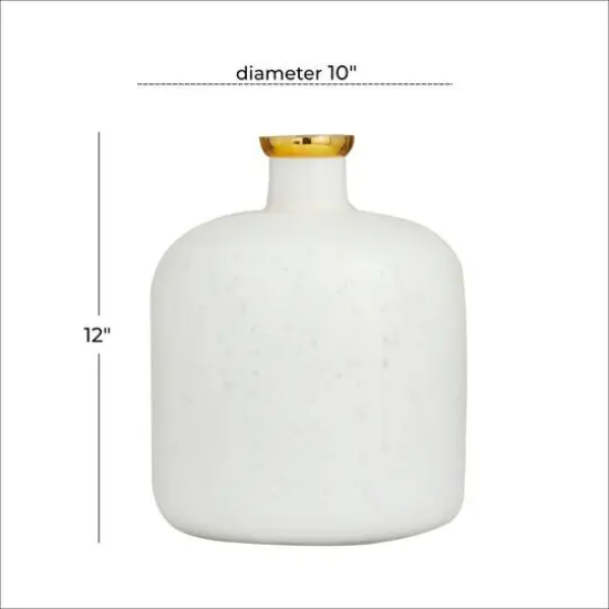White Glass Glam Vase, 12" x 10" x 10" {7}