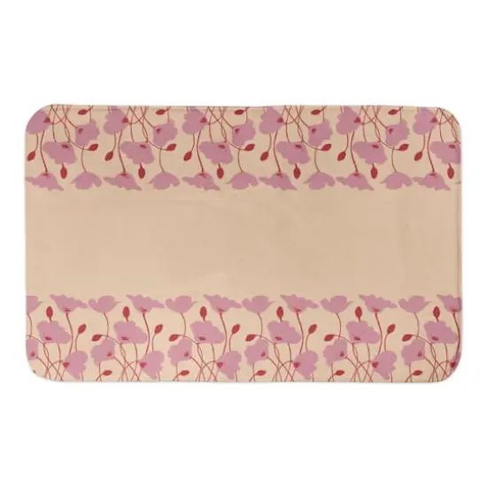Pink Retro Florals 34" x 21" Bath Mat {1}