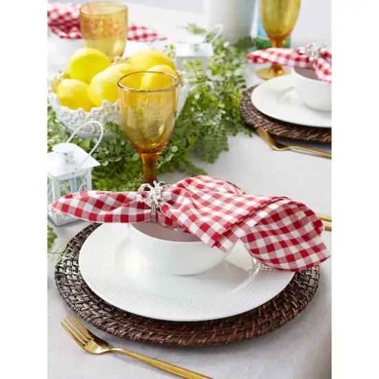 DII&reg; Tango Red Gingham Check Cloth Dinner Napkins, 6ct. {4}