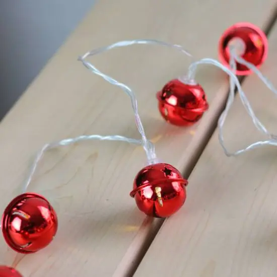 8ct. Red LED Jingle Bell Christmas Lights {3}