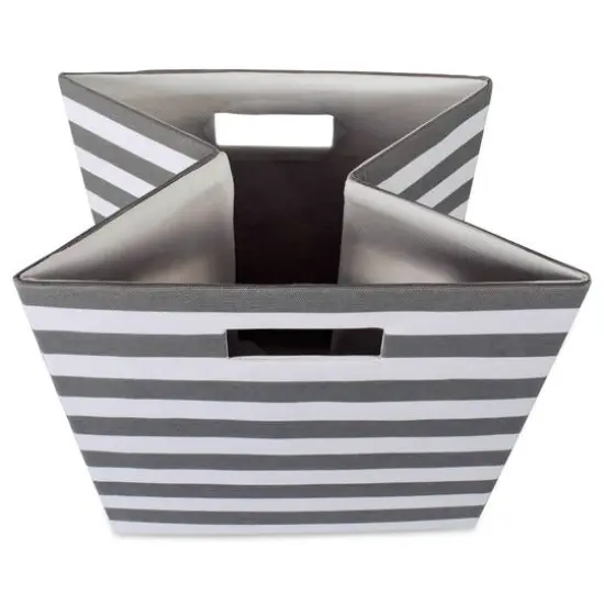 DII&reg; Striped Square Storage Cube Gray {6}