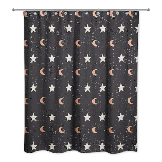 Moon & Stars Pattern Shower Curtain {1}