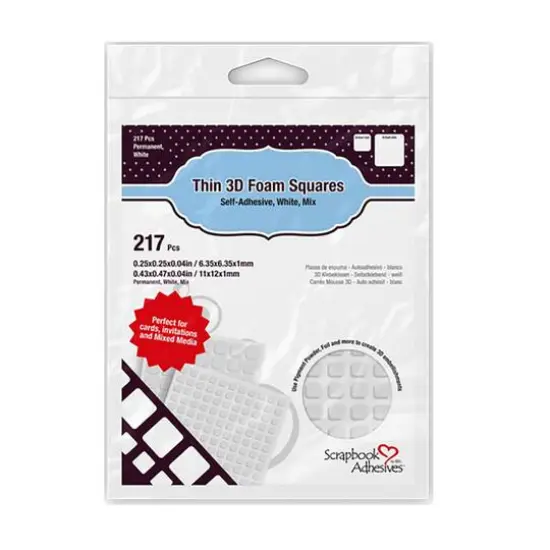 Scrapbook Adhesives by 3L&reg; 1mm Thin 3D Foam Square Packs, 10ct. {3}