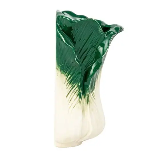Hello Honey® 7.75" Green & White Embossed Stoneware Cabbage Shaped Wall Vase Planter {6}