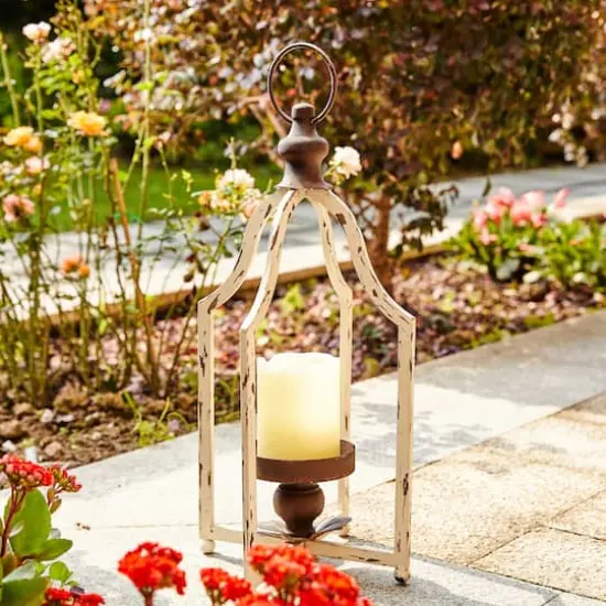 Glitzhome&reg; Small Farmhouse Metal Lantern {3}