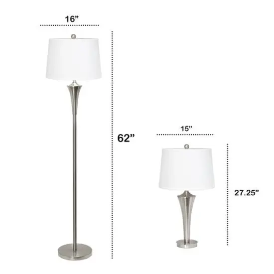 Lalia Home Vienna Brushed Nickel Lamp Set {4}
