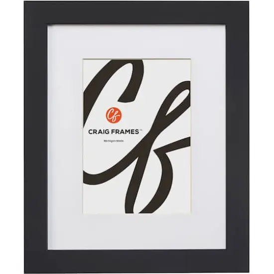 Craig Frames Essentials Modern Black Picture Frame with Mat {1}