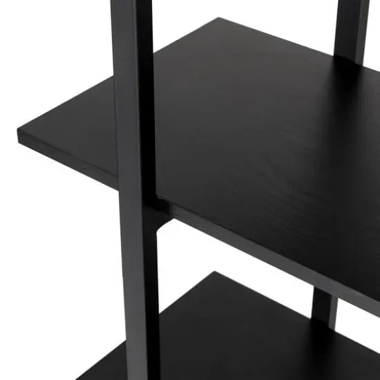Glitzhome&reg; 41.5" Black Modern Industry 3-Tier Bookcase {8}
