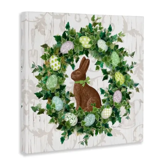 Stupell Industries Spring Easter Egg Wreath Canvas Wall Art {4}
