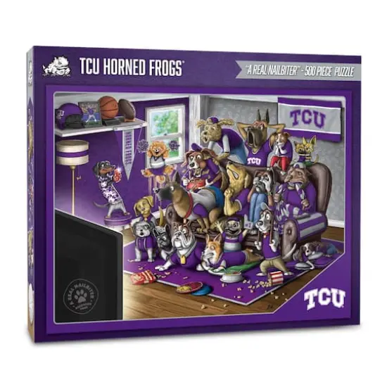 College Football Purebred Fans A Real Nailbiter 500 Piece Puzzle TCU Horned Frogs {1}