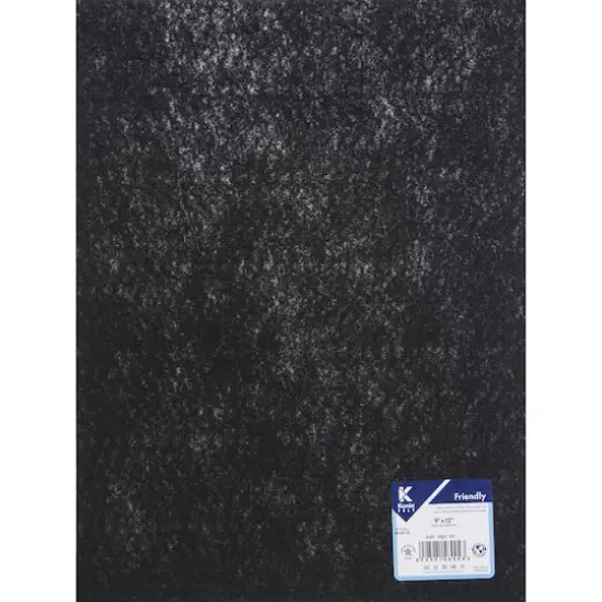 Kunin Friendly Black Stiffened Felt, 12 Sheets {1}