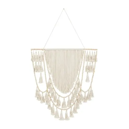 66" Traditional Macram&eacute; & Wood Wall D&eacute;cor Brown {1}