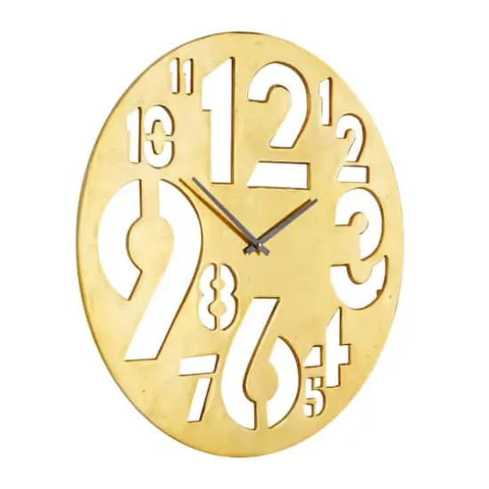 Gold Aluminum Contemporary Wall Clock, 24" x 24" x 2" {3}