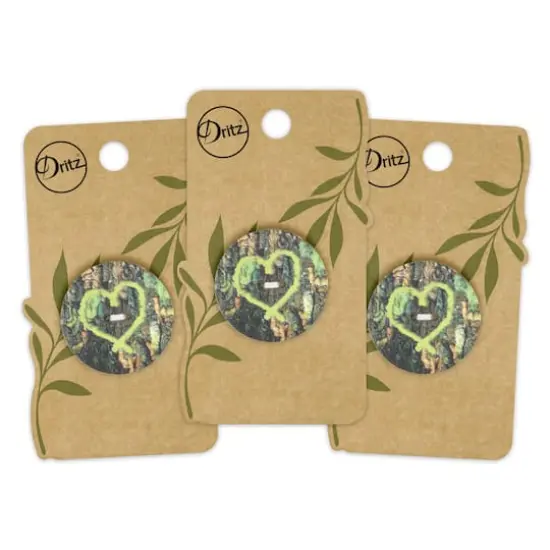 Dritz&reg; 30mm Light Green Sustainable Coconut Round Heart Button, 3ct. {7}